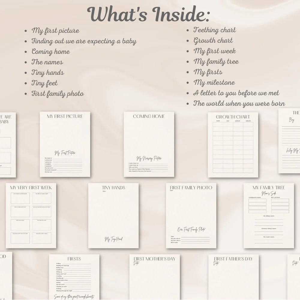 Printable Baby Book with Cloud and Star Design